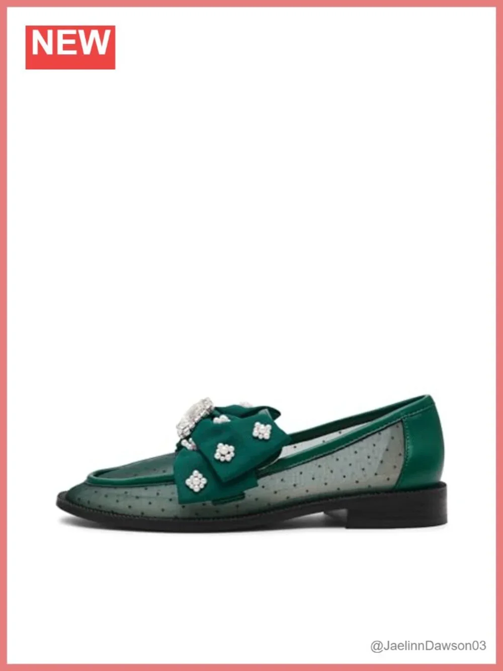 Betsey Johnson Seth Slip-On Loafer Flat Round Toe Pearl Embellishment